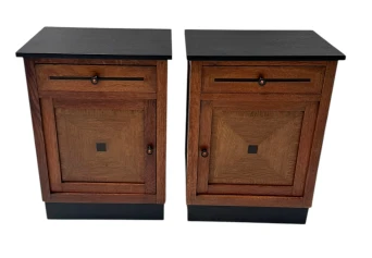 Two Art Deco Modernist Nightstands or Bedside Tables, 1920s